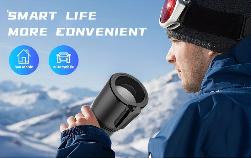 2-in-1 Smart Car Cup Cooler and Semiconductor Beverage Holder, Single Point Temperature Control for Various Bottle Sizes, 0°C to 60°C Range, Fits Standard Vehicle Cup Holders, Compatible up to 18.6oz, Smooth Surface