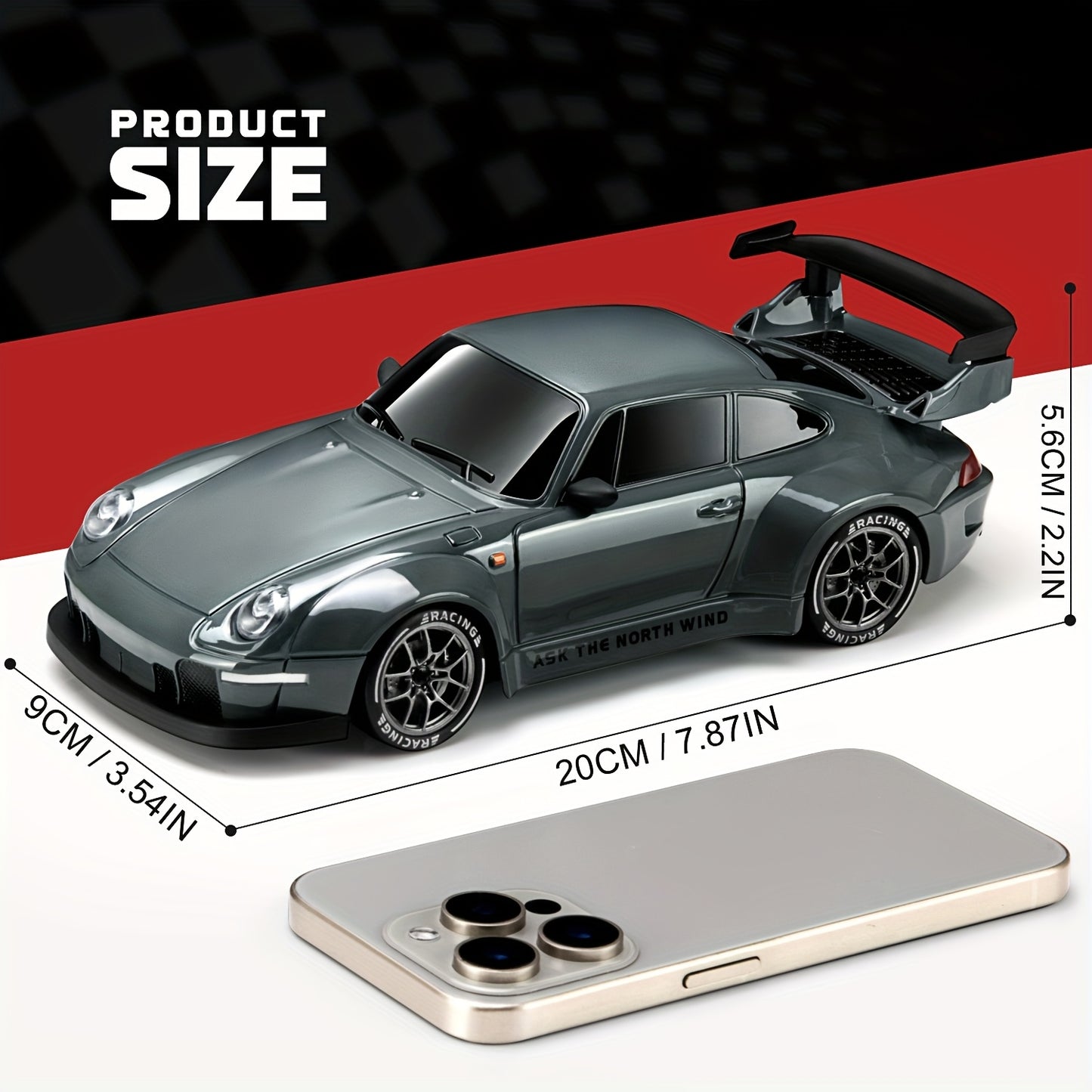 Remote Control Drifting Car, 1:24 Multicolored RC Car with LED Lights, a Gift for Boys And Girls for Birthdays, Halloween, And Christmas.
