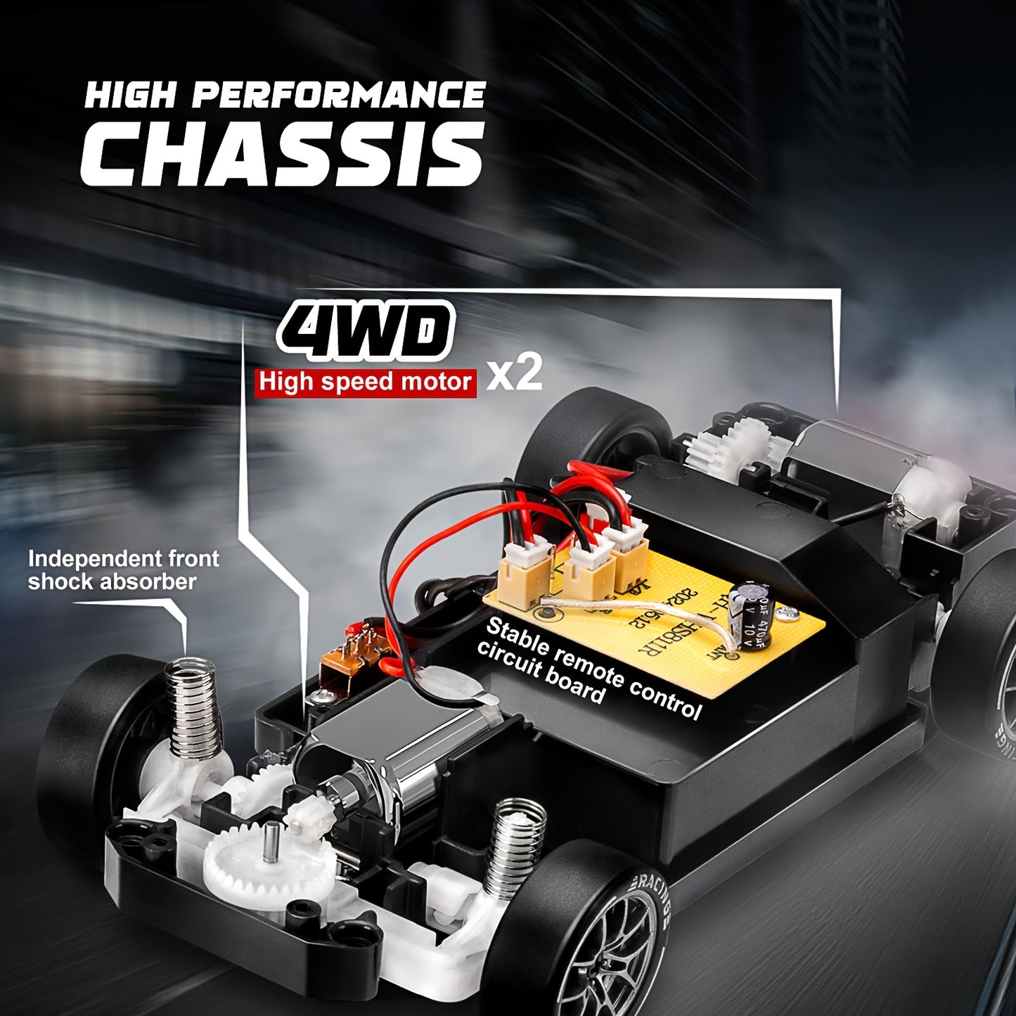 Remote Control Drifting Car, 1:24 Multicolored RC Car with LED Lights, a Gift for Boys And Girls for Birthdays, Halloween, And Christmas.