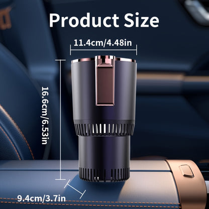 2-in-1 Smart Car Cup Cooler and Semiconductor Beverage Holder, Single Point Temperature Control for Various Bottle Sizes, 0°C to 60°C Range, Fits Standard Vehicle Cup Holders, Compatible up to 18.6oz, Smooth Surface